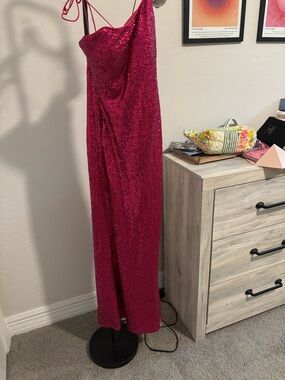 Jovani Sequin Evening Dress - Hot Pink